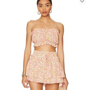 Show Me Your Mumu Beachy Blossom Two-Piece Set - Pink, Yellow, Green